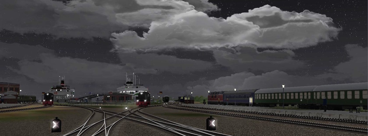 EEP 11 Eisenbahnsimulation bei Nacht